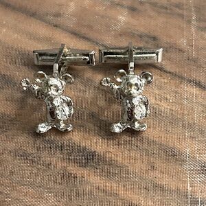 Walt Disney‎ Vintage Silver Mickey Mouse Cufflinks